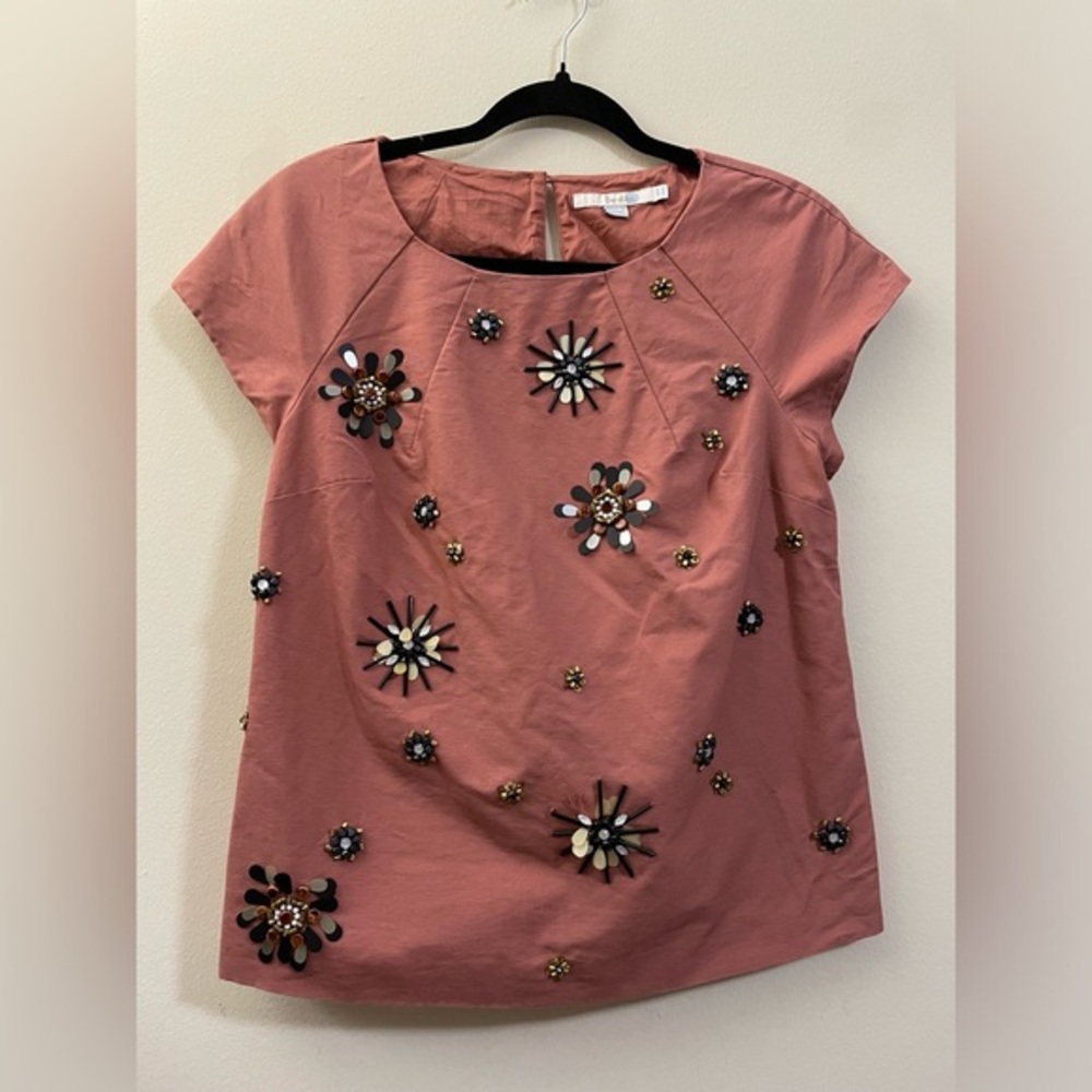 Boden Beaded Blouse in‎ Rose - 4
